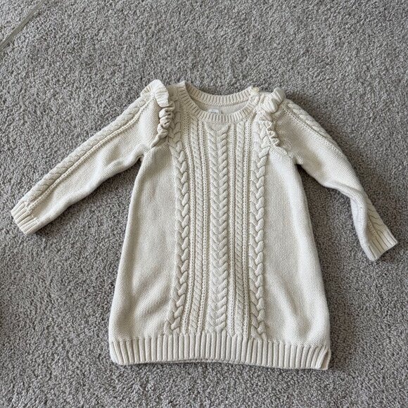 Baby Gap Cable Knit Sweater Dress Cream Ivory Beige 18-24 Months - Picture 1 of 4
